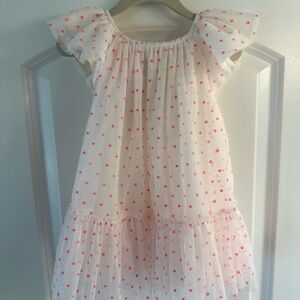 GAP Kids White Dress with Pink Polka Dots